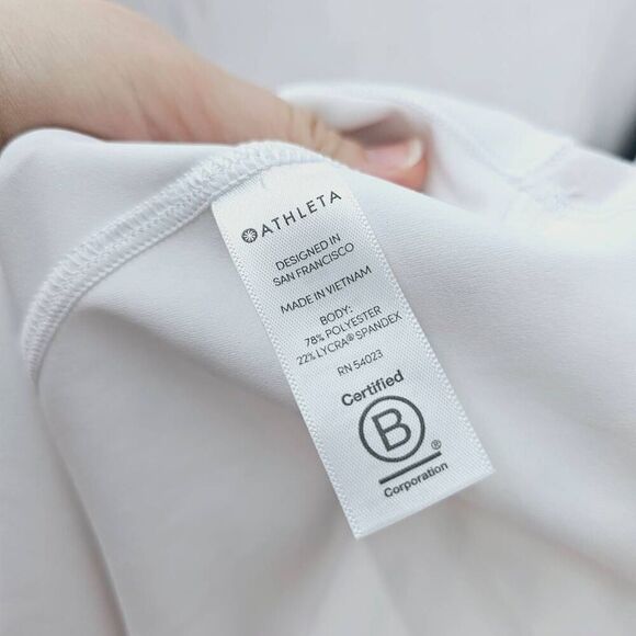 Athleta Shanti Printed Marble Crop Top Tank White XS - Picture 4 of 5